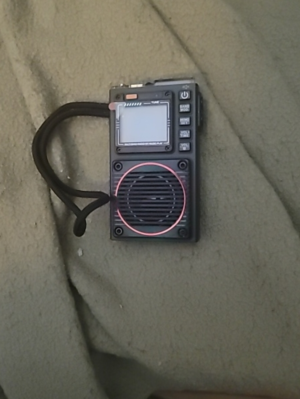 Portable Black Radio - Compact AM/FM Receiver- Rechargeable